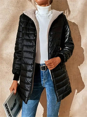 Veste longue à capuche pour femmes, coupe ample, manteau en coton doublé polaire, confortable, Style décontracté, mi-long, Parka, vêtements d'extérieur