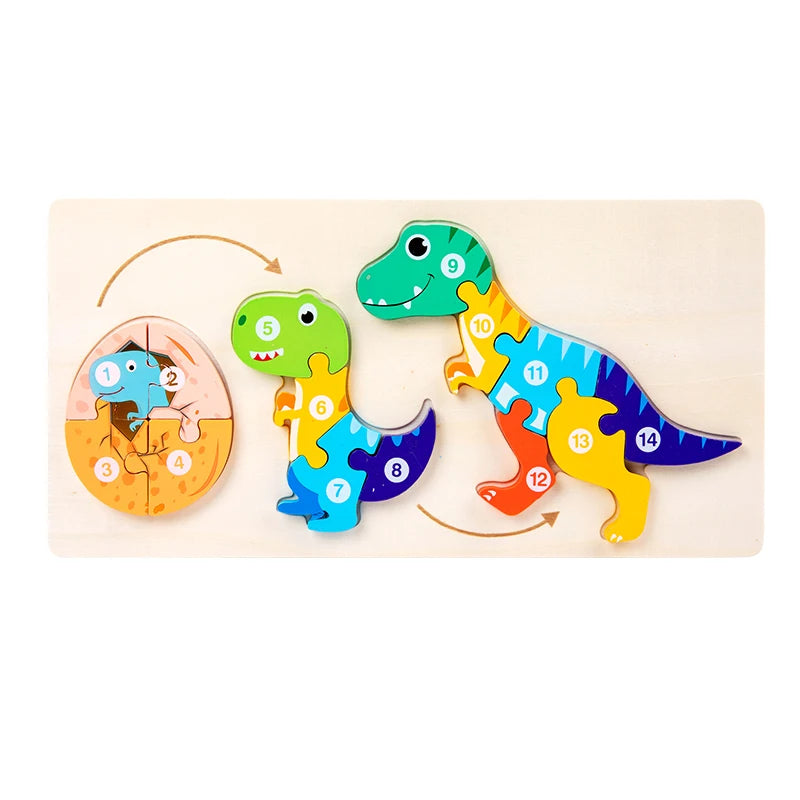 Jouet bébé en bois Puzzle 3D jouets cycle de vie puzzle dessin animé Puzzle pour enfants bébé éducation précoce Intelligence pour les enfants
