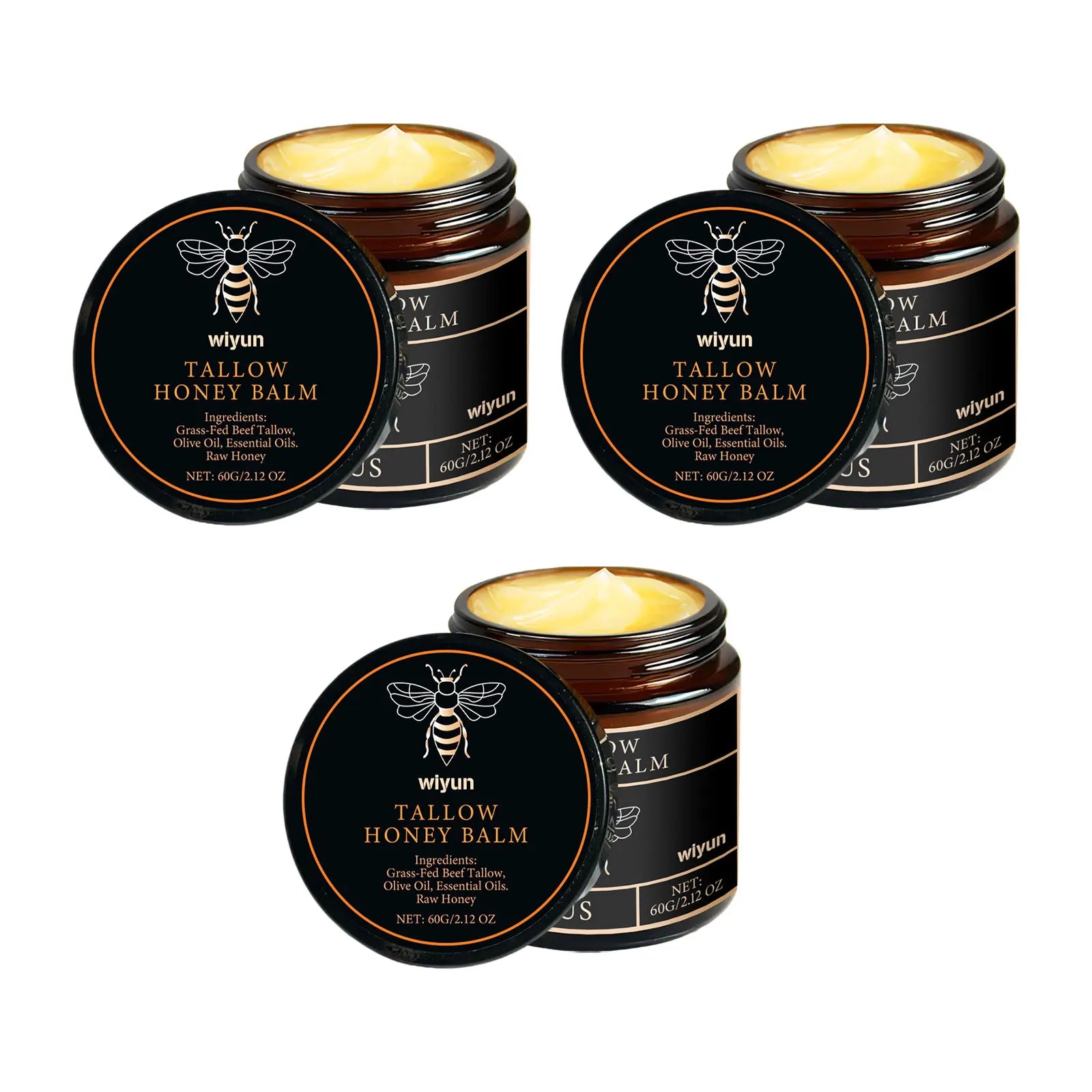 Baume de Tallow de boeuf alimenté en herbe biologique, miel cru, hydratant, doux, améliore l'élasticité, crème hydratante lisse longue durée, soins pour la peau