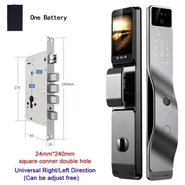 Tuya App serrure intelligente maison antivol porte serrure d'empreintes digitales avec caméra mot de passe serrure grande serrure de porte