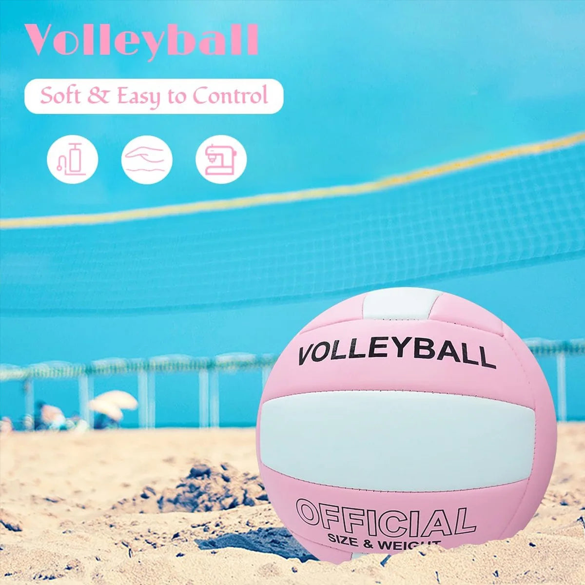 Balle de jeu d'entraînement professionnel de volley-Ball de taille 5, pour jeunes débutants, balle de pratique intérieure, volley-Ball de plage en plein air