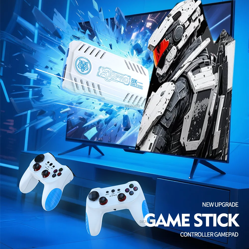 Nouvelle Console de jeu TV 128G intégrée 50000 jeux rétro 50 émulateurs vidéo Consola double manette de jeu sans fil X10 Pro bâton de jeu 4K