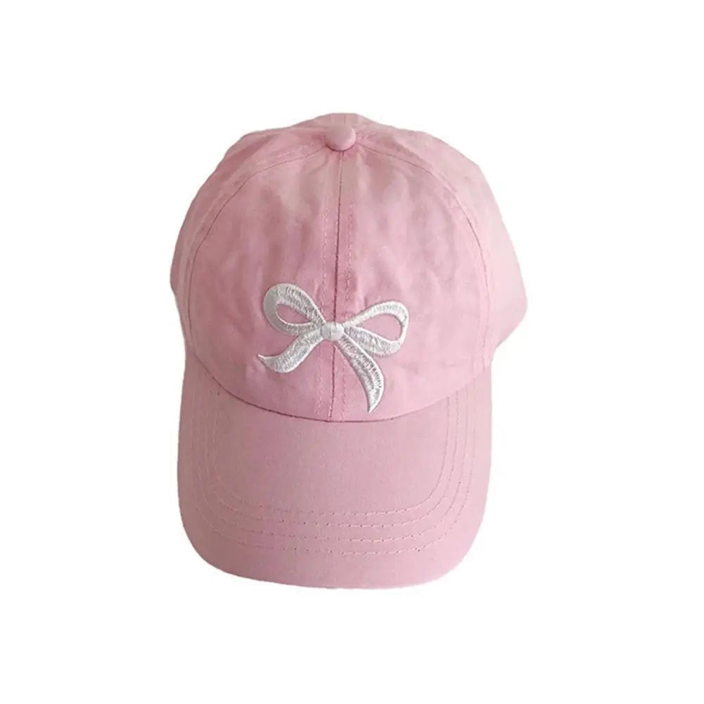 Visière de chapeau de baseball pour enfants mignons, casquette de soleil à nœud papillon imperméable, chapeau à queue de cheval haut pour petites filles, chapeau de plage d'été réglable de 2 à 5 ans