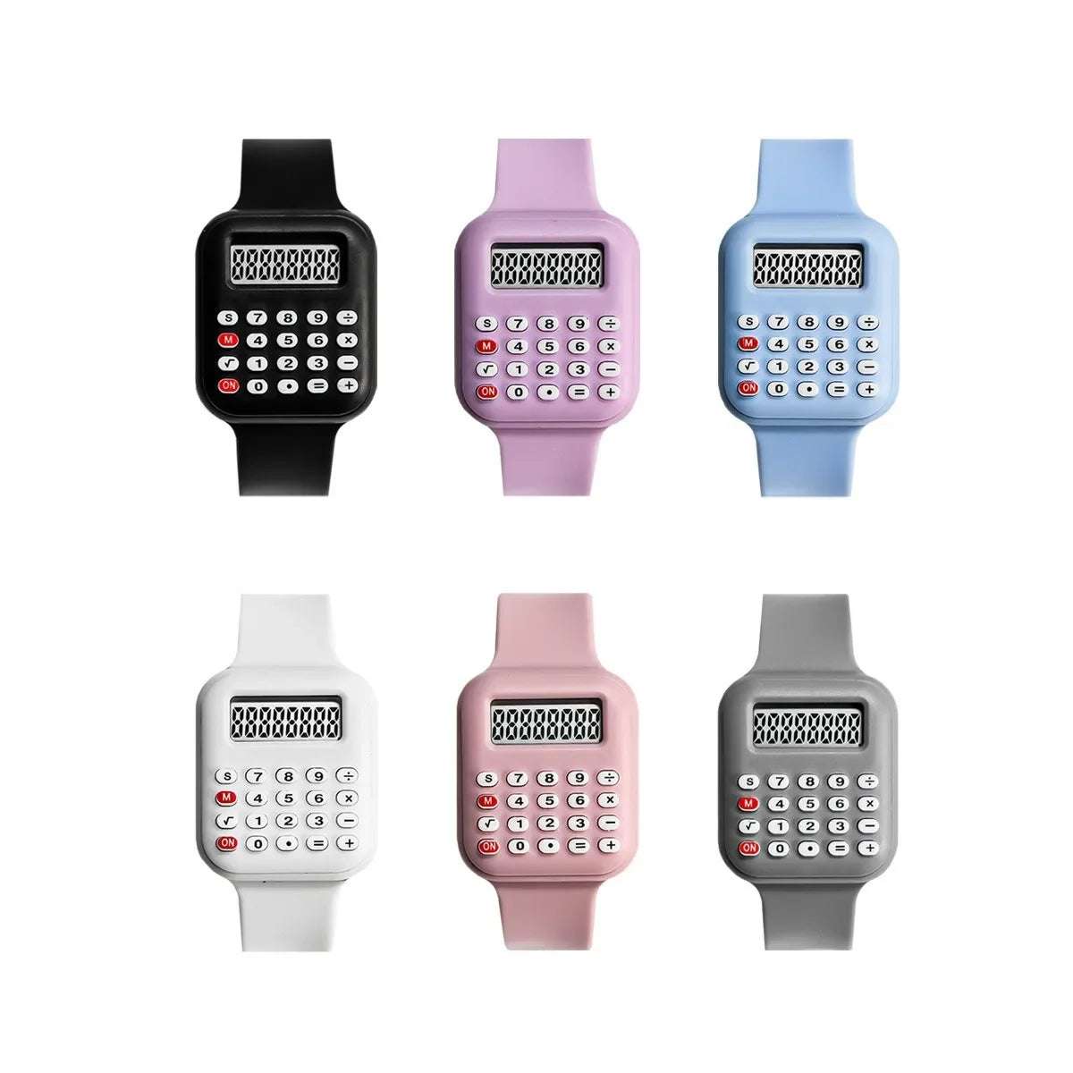 Montre numérique pour enfants, bracelet en caoutchouc, avec calculatrice, pour filles, étudiantes, afficher l'heure et la date, nouvelle collection 2025