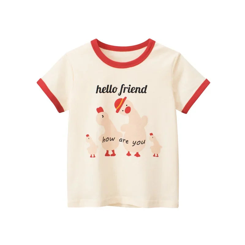 Vêtements d'été en coton pour bébés garçons et filles, t-shirt à manches courtes imprimé graffiti, haut pour enfants, tenue pour bébé, 2-8T