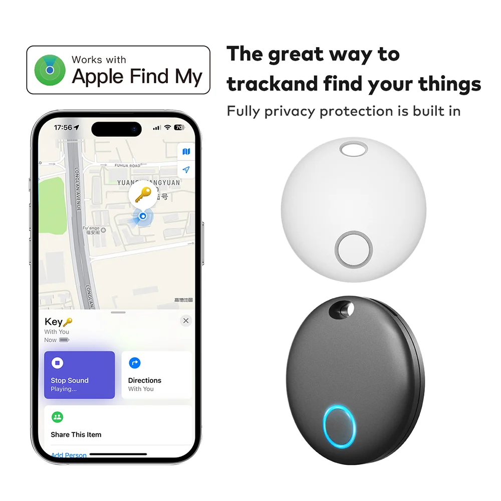 Find My Lost Tracker pour clé de voiture, localisateur de porte-bagages, longue durée de vie de la batterie, anti-perte, intelligent, iOS (uniquement)
