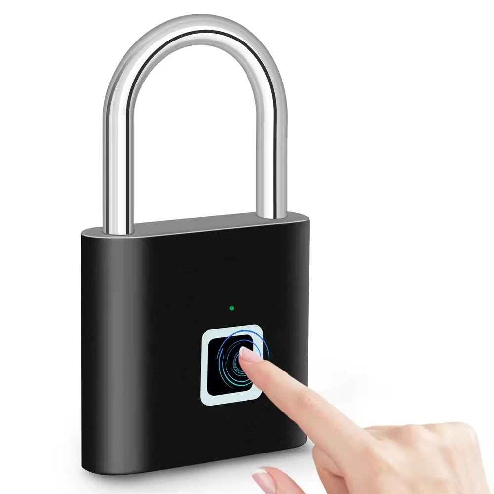 Serrure biométrique à empreintes digitales, noire, Intelligence, sans clé, pour armoire, tiroir intelligent, antivol, porte longue durée de veille