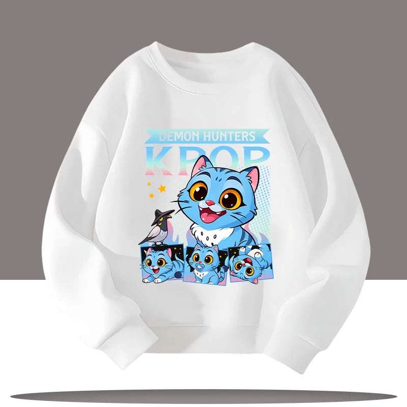 Vêtements pour enfants K-pop chasseurs de démons dessin animé imprimé 3-12 ans nouveau Style enfants col rond Sport chemise mignon fille haut décontracté