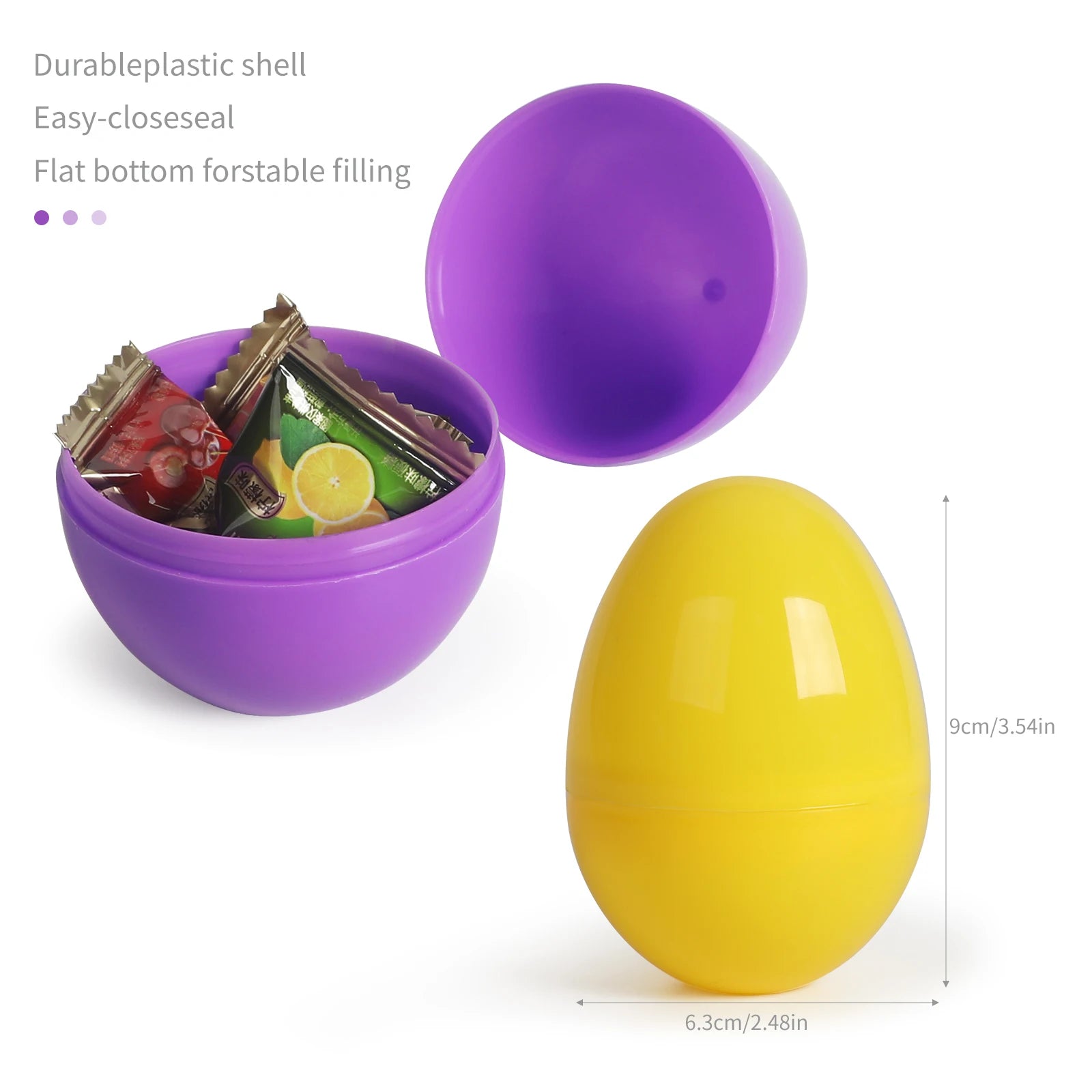 Décoration drôle de pâques, ajout de friandises, œufs de pâques remplissables, décor de fête en plastique, 12 à 24 pièces