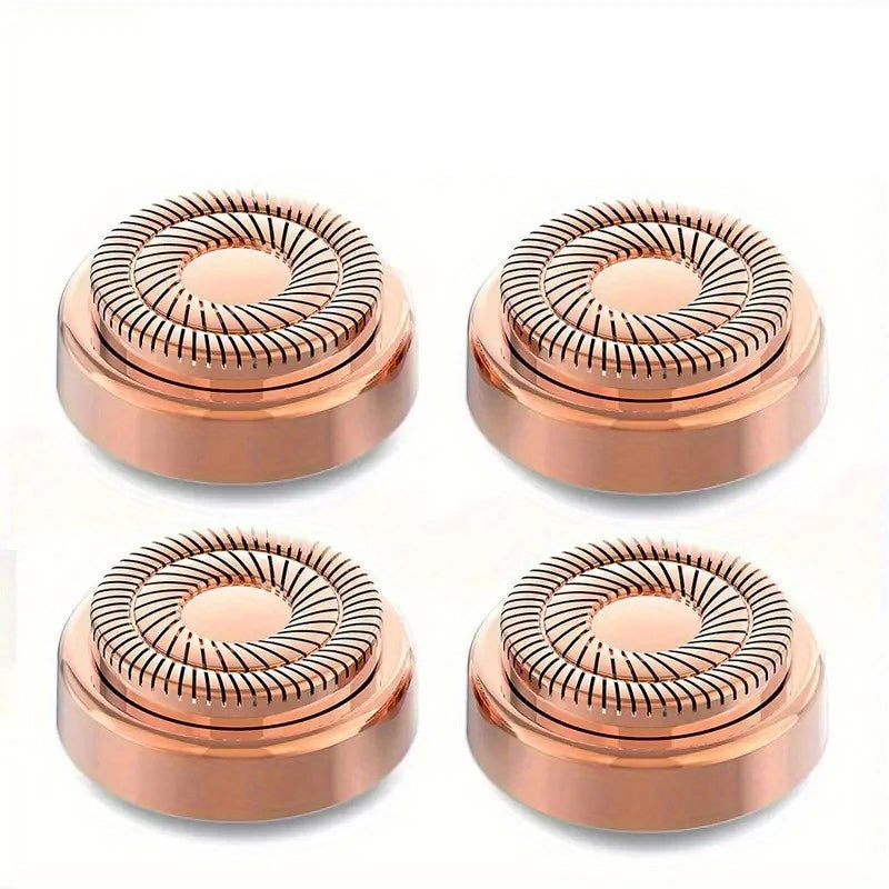 Replacement heads for facial hair removal, for a flawless finish, touch-sensitive facial hair removal tool for women, 4-point view