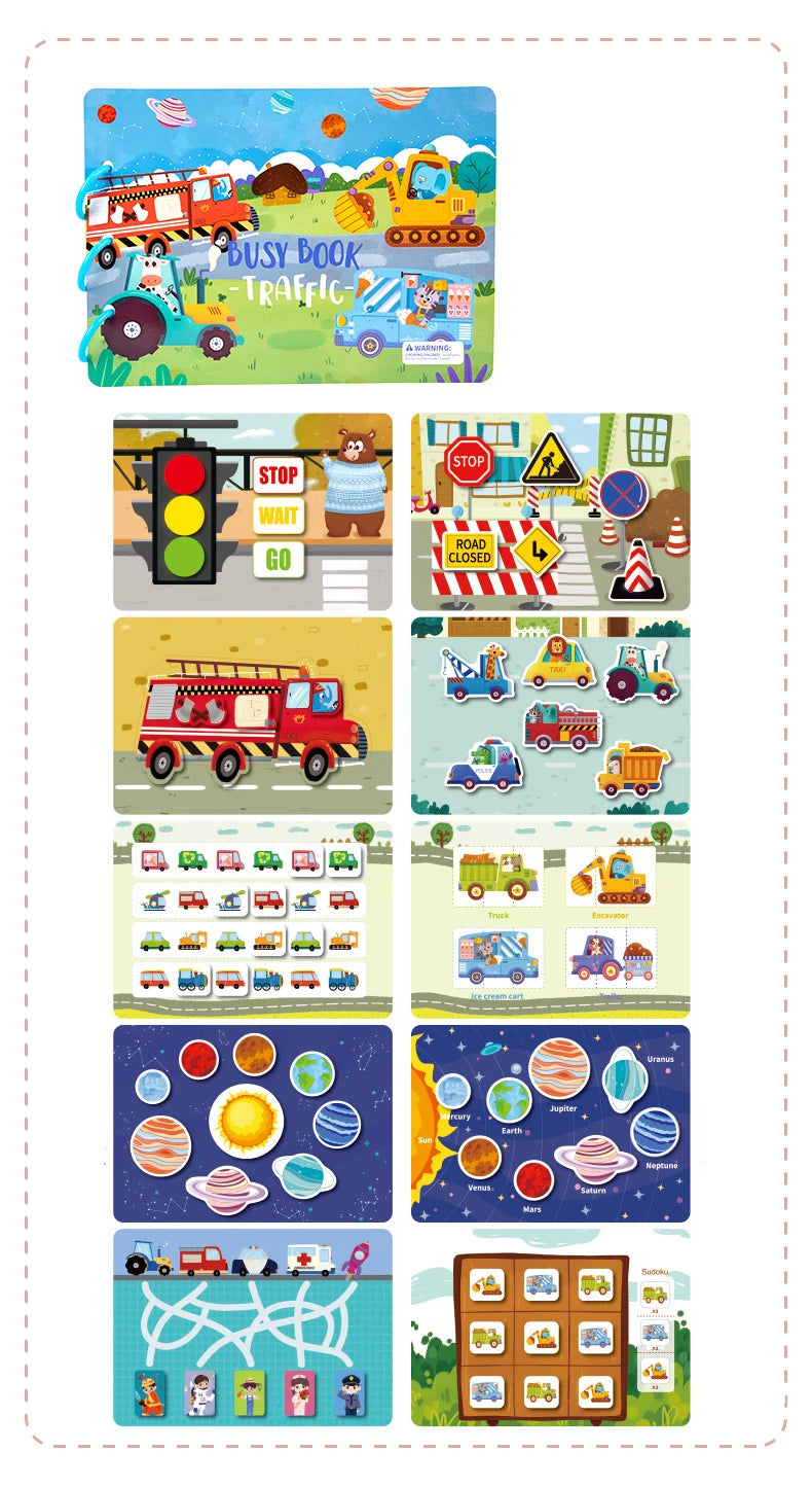 Autocollant livre silencieux Puzzles jeu jouets éducatifs enfants à plusieurs reprises carte occupée pâte correspondant Cognition bébé début Montessori jouet