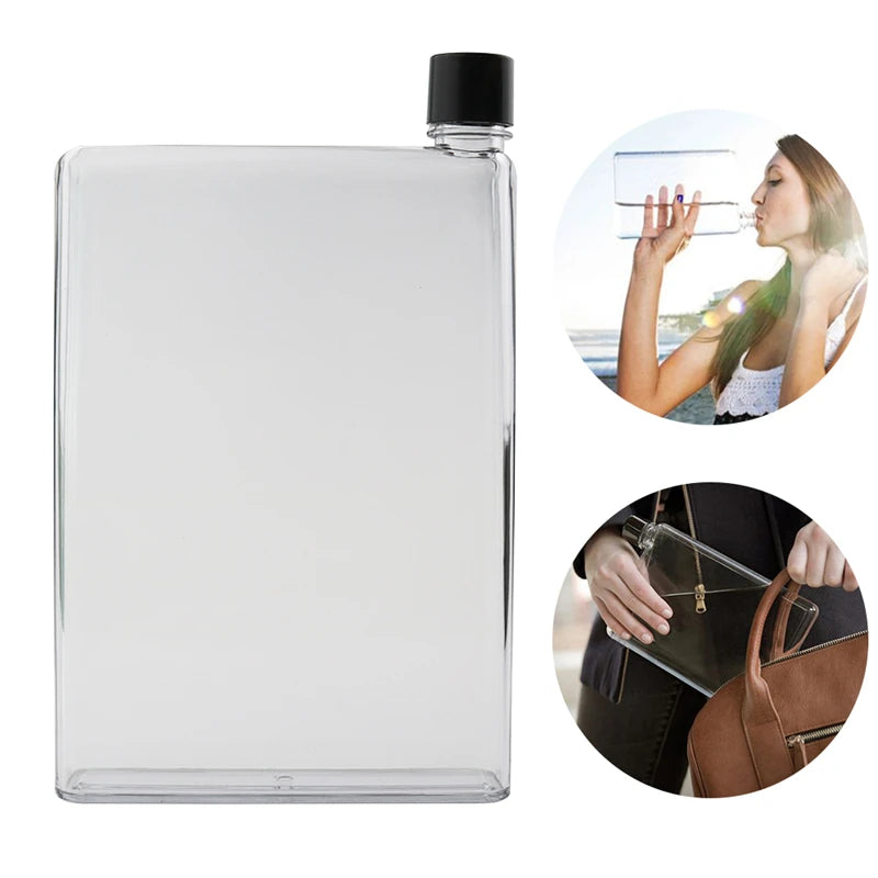 Bouteille d'eau De 750ml, bouteille De sport plate en cristal, verres transparents, bouilloire en plastique, tasse Portable Jarra De Agua