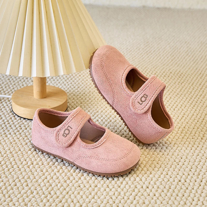 Chaussures en cuir pour enfants 2025 printemps automne nouvelles filles coréennes chaussures de princesse à semelles souples givrées sandale Super douce et confortable