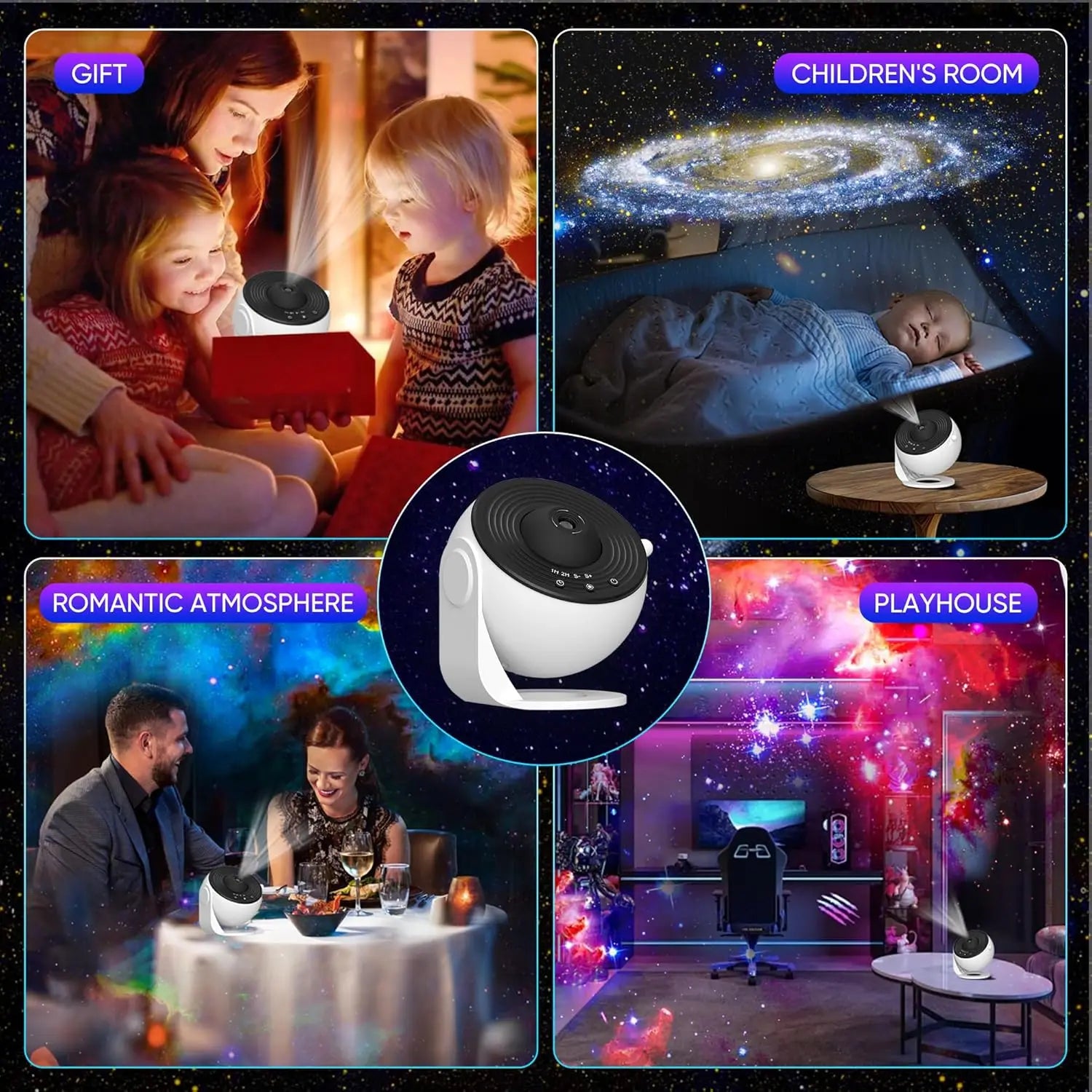 Chambre galaxie projecteur veilleuse HD Image étoile projecteur 13 disques de Film enfants planétarium projecteur 360 °   Lumière de galaxie rotative