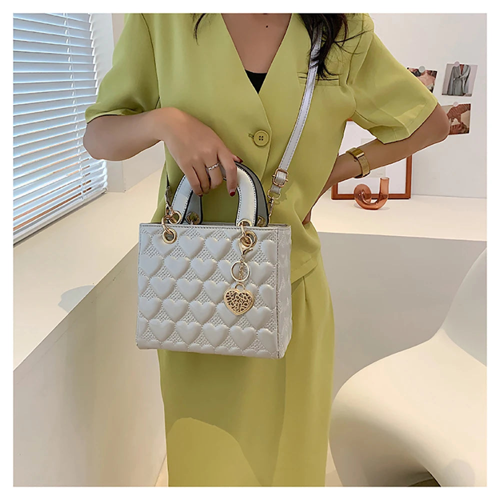 Red Love - Women's Patent Leather Handbag, Glossy Surface, High-End Design, Wedding Cuff Bag, Striking Shoulder Bag, New Fashion 