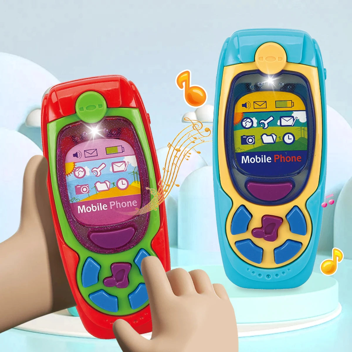 Smartphone toys, baby phone with music and light-up sounds, simulated interaction, makes phone calls, children's gifts, battery not included