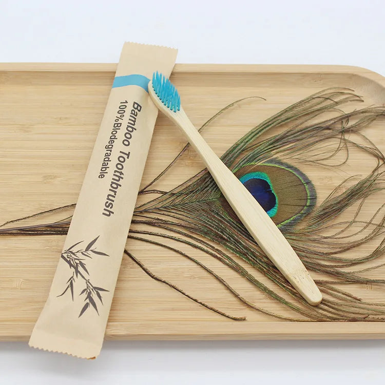 Brosses à dents en bambou 100 pièces brosse à dents réutilisable écologique adulte brosse à dents souple en bois écologique végétalien
