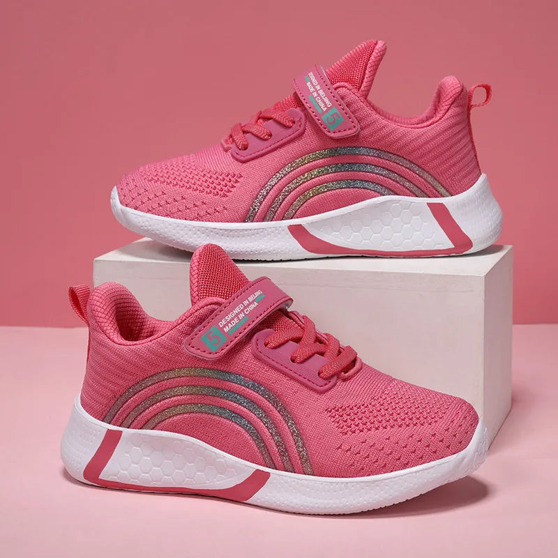 Nouveau Design rouge formateurs chaussures pour enfants filles confortable plate-forme fille chaussures de sport grande taille 38 enfants baskets de course