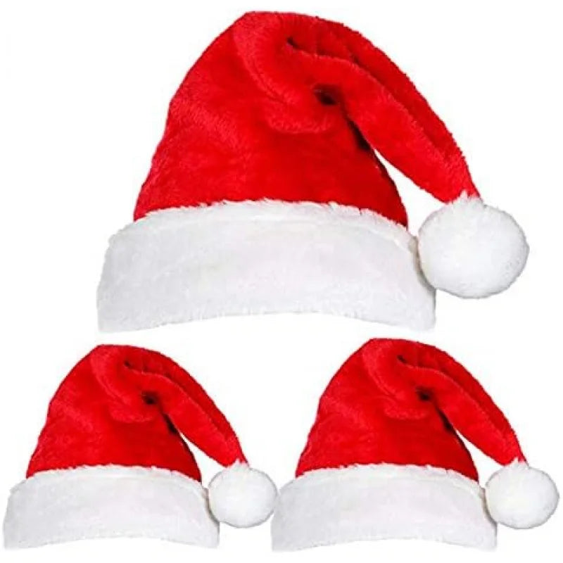 Chapeau de noël en peluche pour adultes et enfants, casquette classique en feutre de vacances pour adultes et enfants, accessoire festif d'hiver