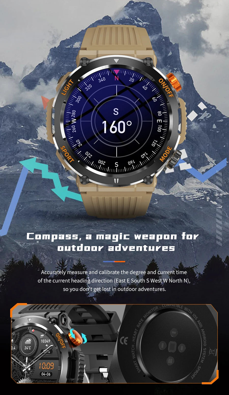 Montre connectée de sport pour hommes, écran tactile HD 2023x360, étanche, surveillance de la santé, appel Bluetooth, nouvelle collection 360