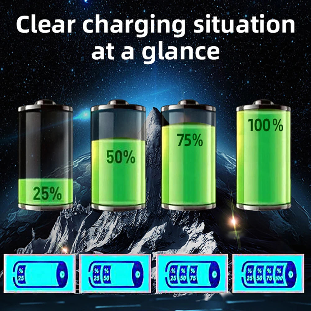 High-power car battery charger, fast charger, intelligent pulse repair, automatic shut-off, 400A, 12V, 24V, 220W