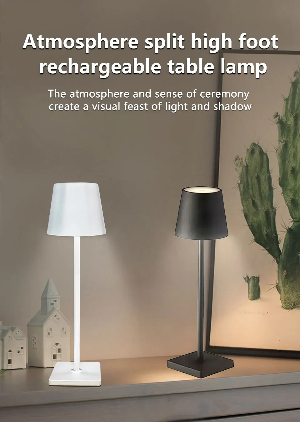 LED lampe de bureau Usb lampe de Table Rechargeable sans fil tactile 3 couleurs bureau veilleuse Bar Restaurant créatif lumière ambiante décor