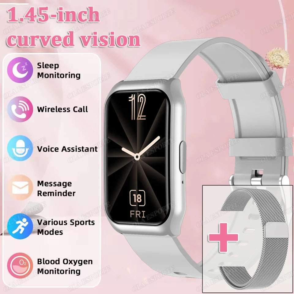 Nouveau écran incurvé montre intelligente 2025 pour montre de santé fréquence cardiaque sang oxygène/pression moniteur de sommeil sport étanche Smartwatch