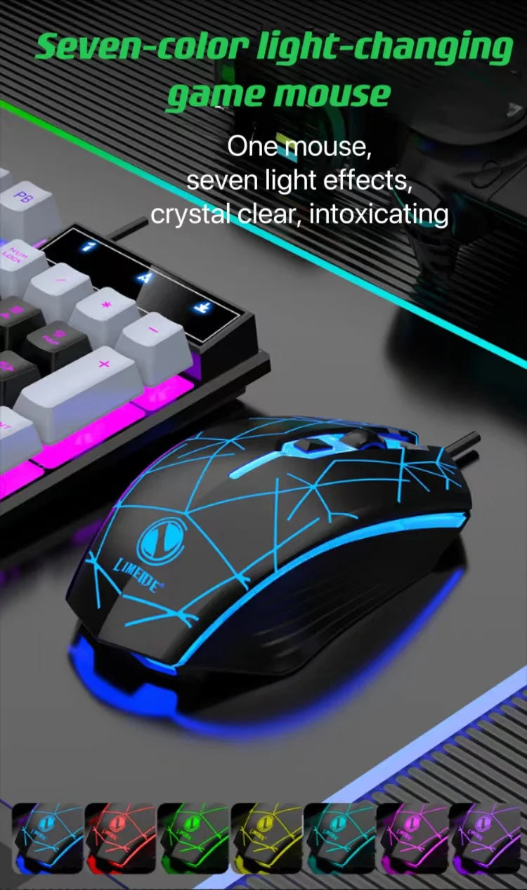 Filaire Clavier Et Souris Ensemble Usb Lumineux Mécanique Clavier Et Souris Pour PC Ordinateur Portable Jeu Bureau