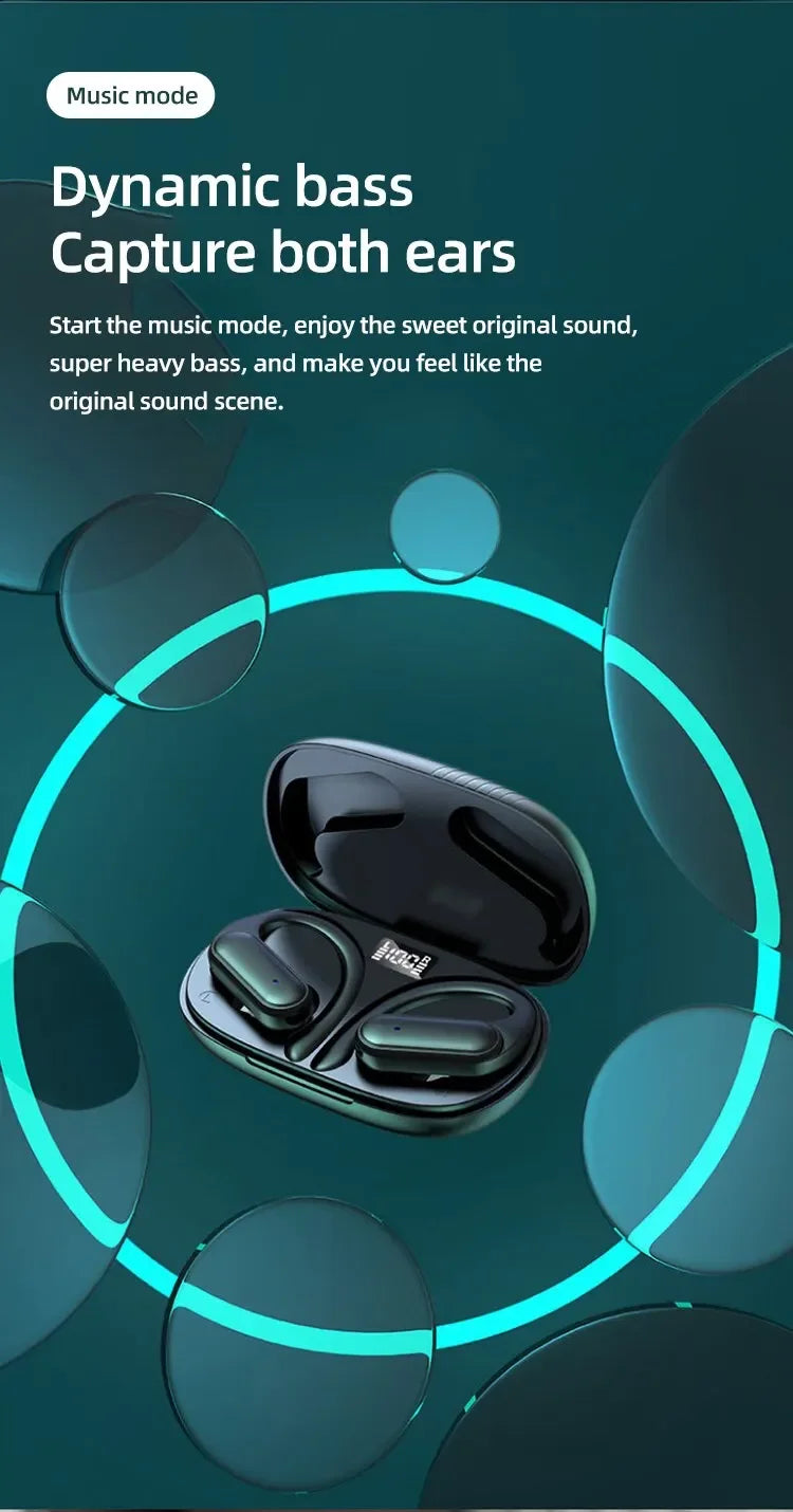 A520 Wireless Bluetooth Headphones, High-Quality Earplugs, Sweatproof, Touchscreen, Light-Up, Mini HD Stereo Sound Quality, Universal Headphones