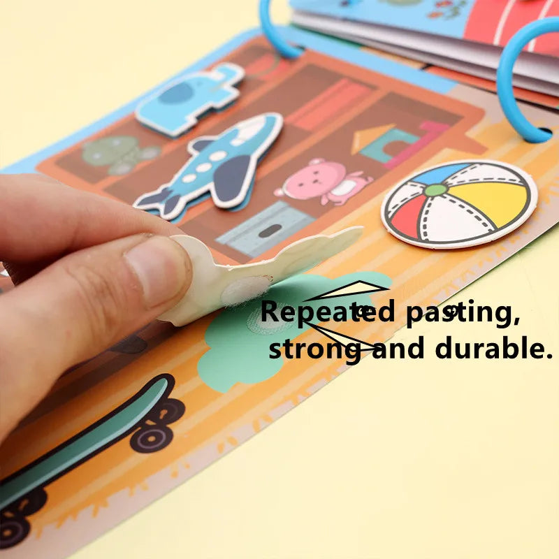 Livre silencieux, jouets d'activité éducative pour enfants, carte occupée à plusieurs reprises, pâte, Puzzle assorti, livres de Cognition, jeu Montessori pour bébé