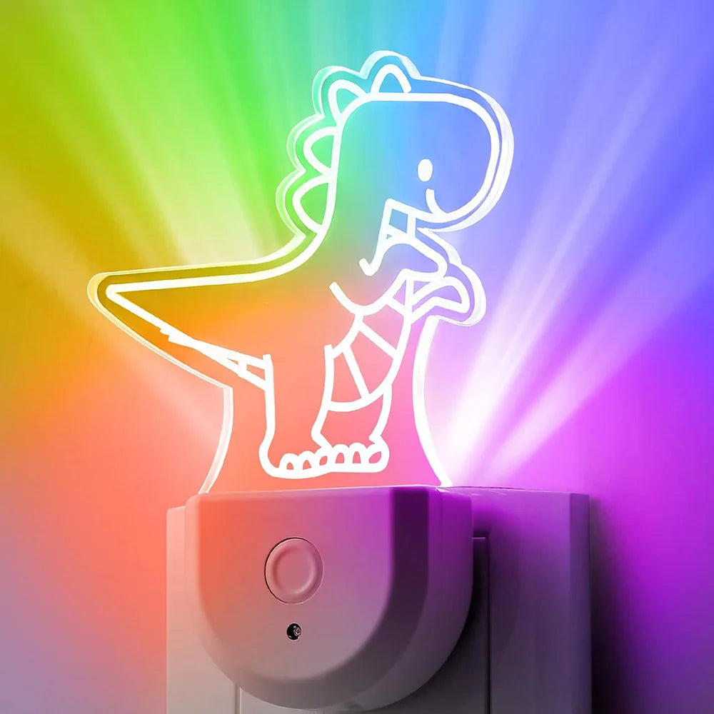 Veilleuses à brancher dans le mur, veilleuse à couleur changeante pour enfants, veilleuse LED RGB avec capteur du crépuscule à l'aube pour chambre d'enfants