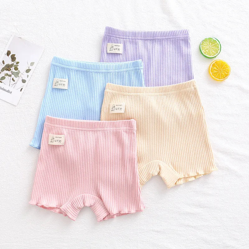 Girls' cotton safety trousers, summer shorts for children aged 3 to 10 years