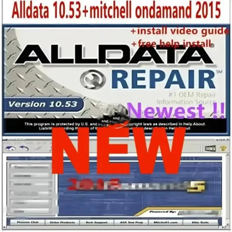 Dernier logiciel de réparation automobile alldata, logiciel 10,53, téléchargement de données, logiciel de diagnostic automatique alldata avec la vidéo