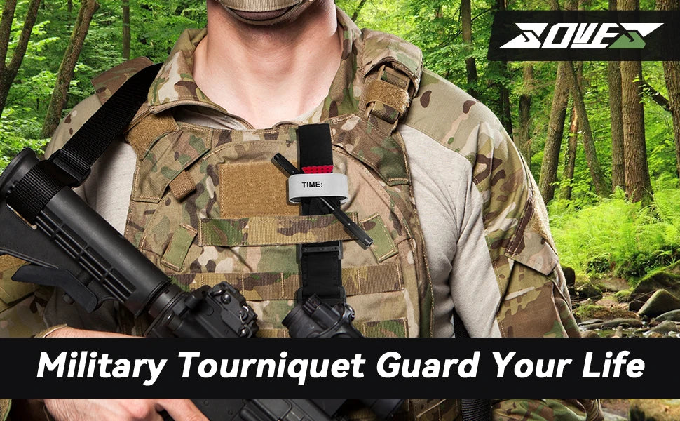 Garrot tactique d'urgence, équipement de premiers secours médical à une main pour randonnée Camping voyage Sports de plein air d'urgence