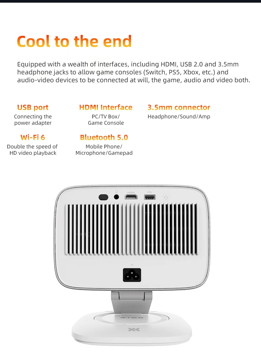 Projecteur d'origine Lenovo Xiaoxin 100P 1140 ANSI mise au point automatique Wifi6 cinéma maison intelligent 360 PTZ Support projecteur Portable 4K HD