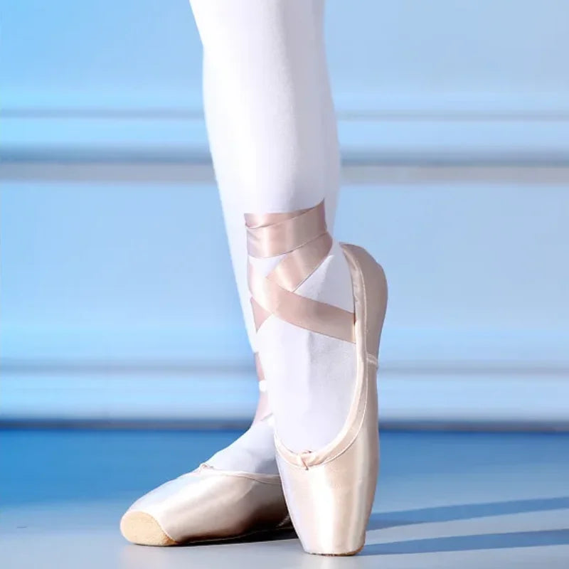 Femmes chaussures de danse de Ballet enfant et adulte chaussures de Pointe de Ballet professionnel avec rubans chaussures femme Zapatos Mujer baskets filles
