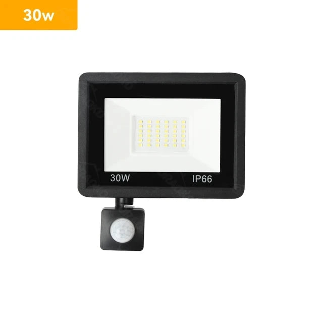 Outdoor LED floodlight, waterproof LED spotlight, 220V, 10W, 20W, 30W, 50W, 100W garden light with motion sensor, street light