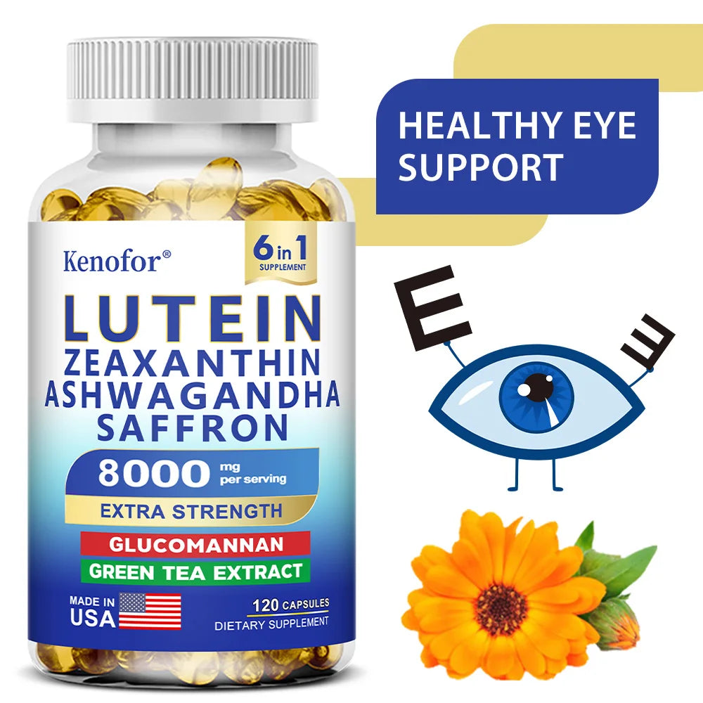 Suppléments de lutéine et de zeaxanthine, 8000 mg par service |   Complément alimentaire essentiel pour les vitamines oculaires et santé de la vision, NON GMO