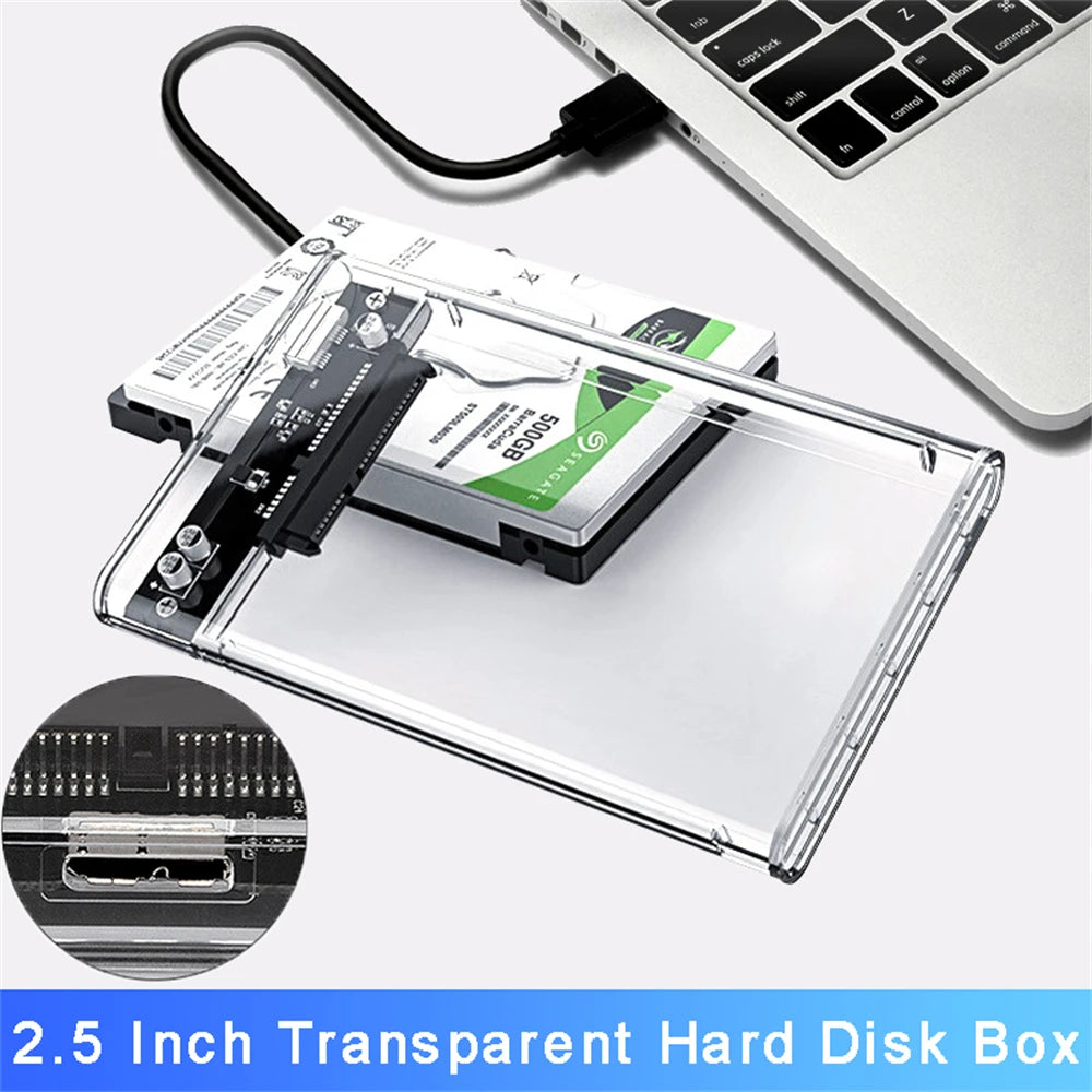 Boîtier de disque dur USB 3.0, boîtier de disque dur SATA SSD de 2.5 pouces avec vitesse de transfert de 5Gbps, boîtier externe Mobile, câble de boîtes de disque dur