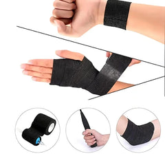 Bandages auto-adhésifs noirs, 10/20 pièces, élasticité cohésive, respirants, imperméables, bande de sport, poignet, cheville, premiers secours