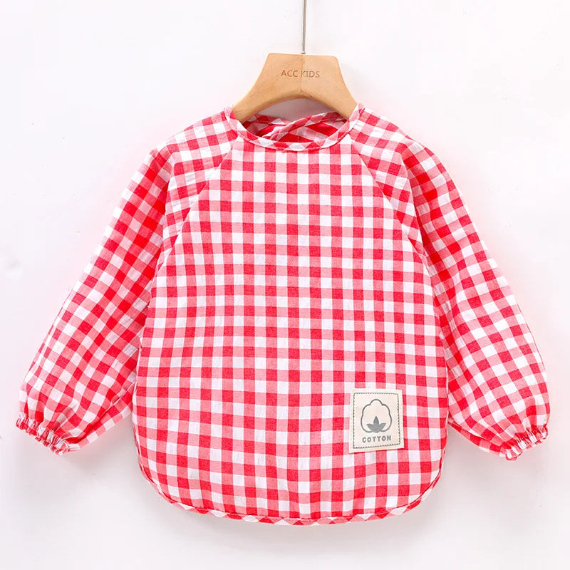 Bavoir mangeant pour bébé, tablier imperméable sans manches, salopette alimentaire, peinture en argile faite à la main, vêtements de travail pour filles et garçons, tissus à roter