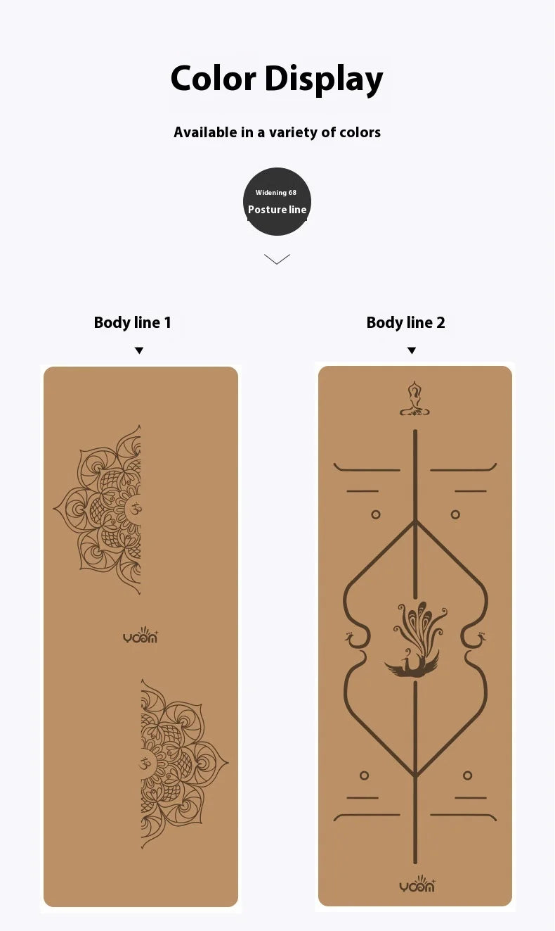 2025 Nouveau tapis de yoga de luxe en liège et caoutchouc naturel avec lignes d'alignement gravées au laser - Absorption des chocs, antidérapant, réduction du bruit