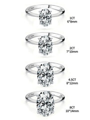GRA 1-3CT 925 bagues de fiançailles en argent Sterling coupe ovale Solitaire zircon cubique bagues de promesse de mariage pour les femmes bijoux fins