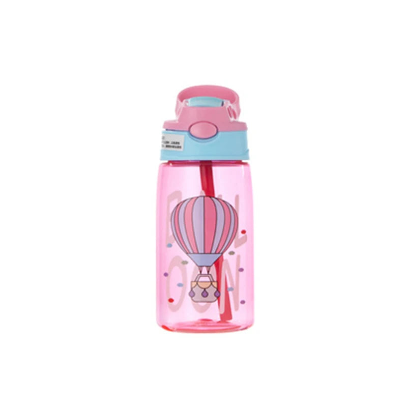 Bouteilles d'eau pour enfants de 480Ml, gobelets d'alimentation créatifs de dessin animé avec pailles et couvercles, anti-déversement, portables pour tout-petits