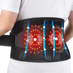 Electric heated waist massager, vibration-powered hot compression massage belt, lumbar decompression brace, lower back support, muscle relaxation