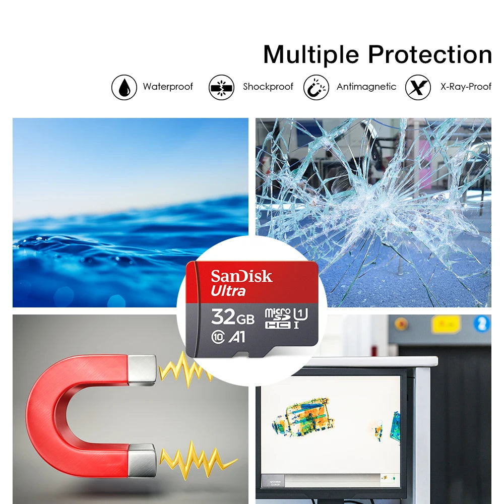 Sandisk carte Micro SD Ultra 32G 64G 256G carte mémoire 1 to C 10 512G Original 128G carte Flash Trans pour Smartphone bureau Nintend