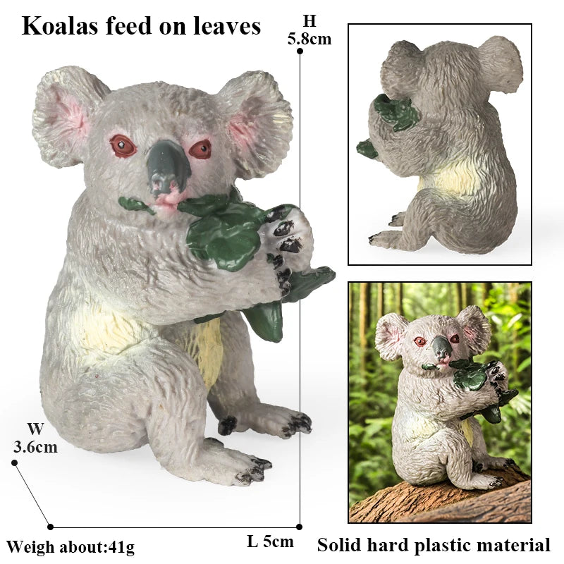 Classic Australian Wild Animals Kangaroos Koala Platypus Tasmanian Devil Echidna Cassowary Model Figurine Toy Child Gift