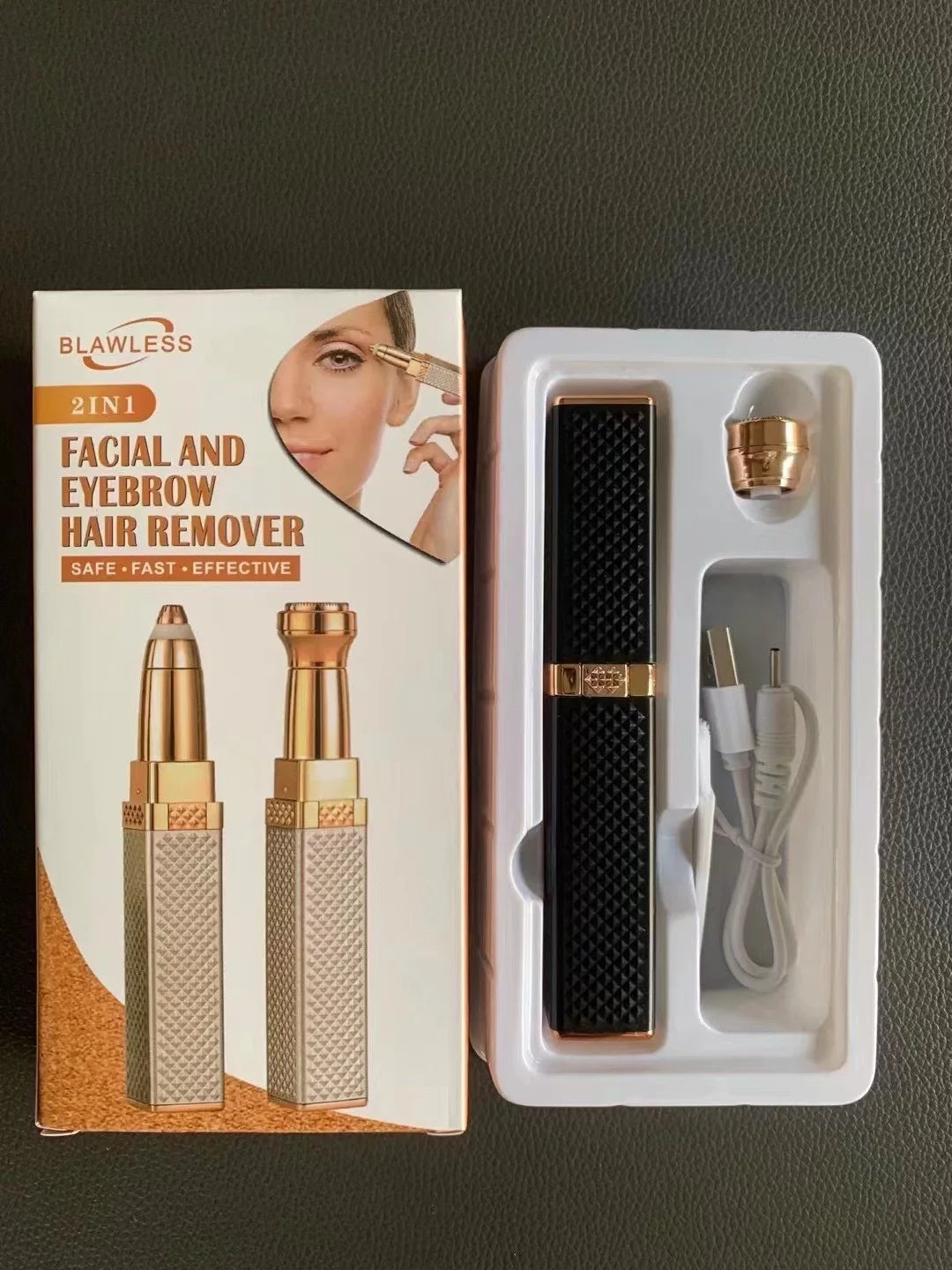 Tondeuse à sourcils électrique 2 en 1 pour femmes, chargeur USB, épilateur portable, bikini, rasoir indolore, corps féminin, tondeuse à sourcils faciale