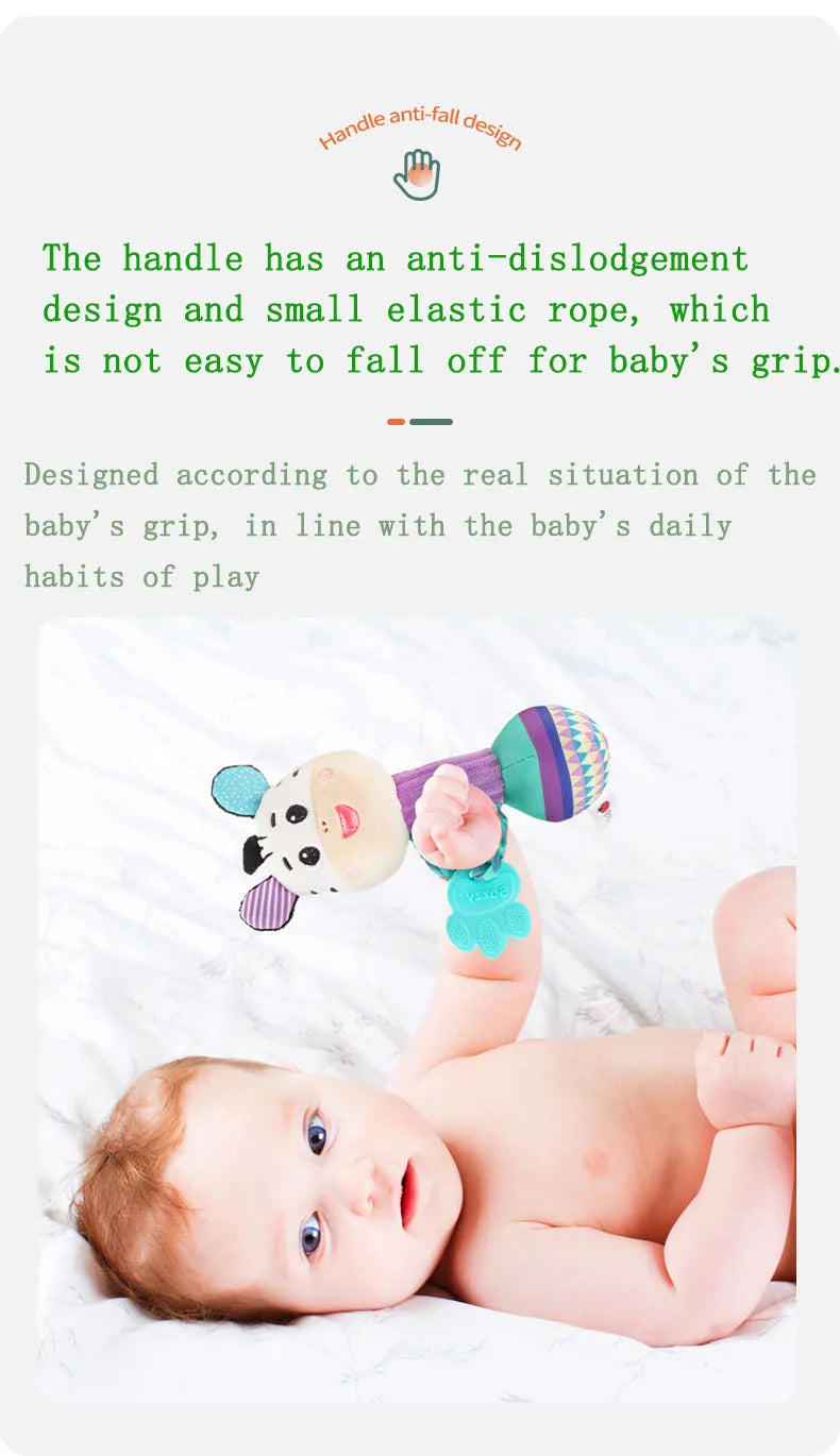 Hochets pour bébé, Animal en peluche doux, poignée à main, jouets pour bébé, Shaker froissé, grinçant, jouets apaisants sensoriels, cadeaux pour tout-petits