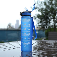 Bouteille d'eau de sport de motivation étanche, carafe à boire HI, carafe de fitness en plein air, carafe de voyage, standardisation de cuisine, 1 litre